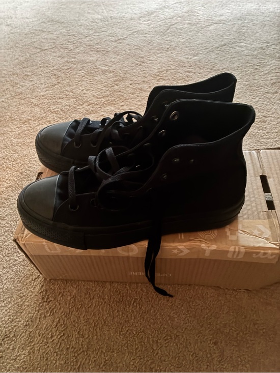 Converse All Stars Shoes - Converse. Custom all black high top sneakers.  Brand new   Never worn